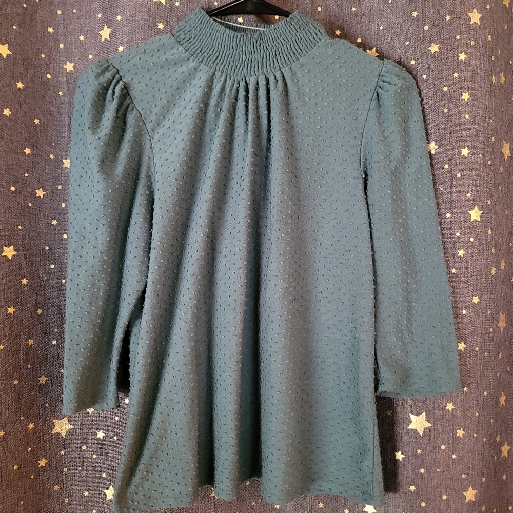 W5 | Sage Green Dot Textured Top L
